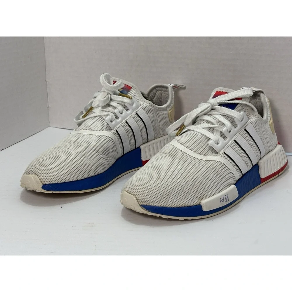 Adidas‎ NMD_R1 Seoul United By Sneakers FY1163 White Red Blue Sz 9.5